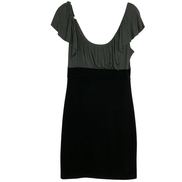 Soprano Gray & Black Color-block Dress, size large, Rayon/Spandex - Picture 6 of 8